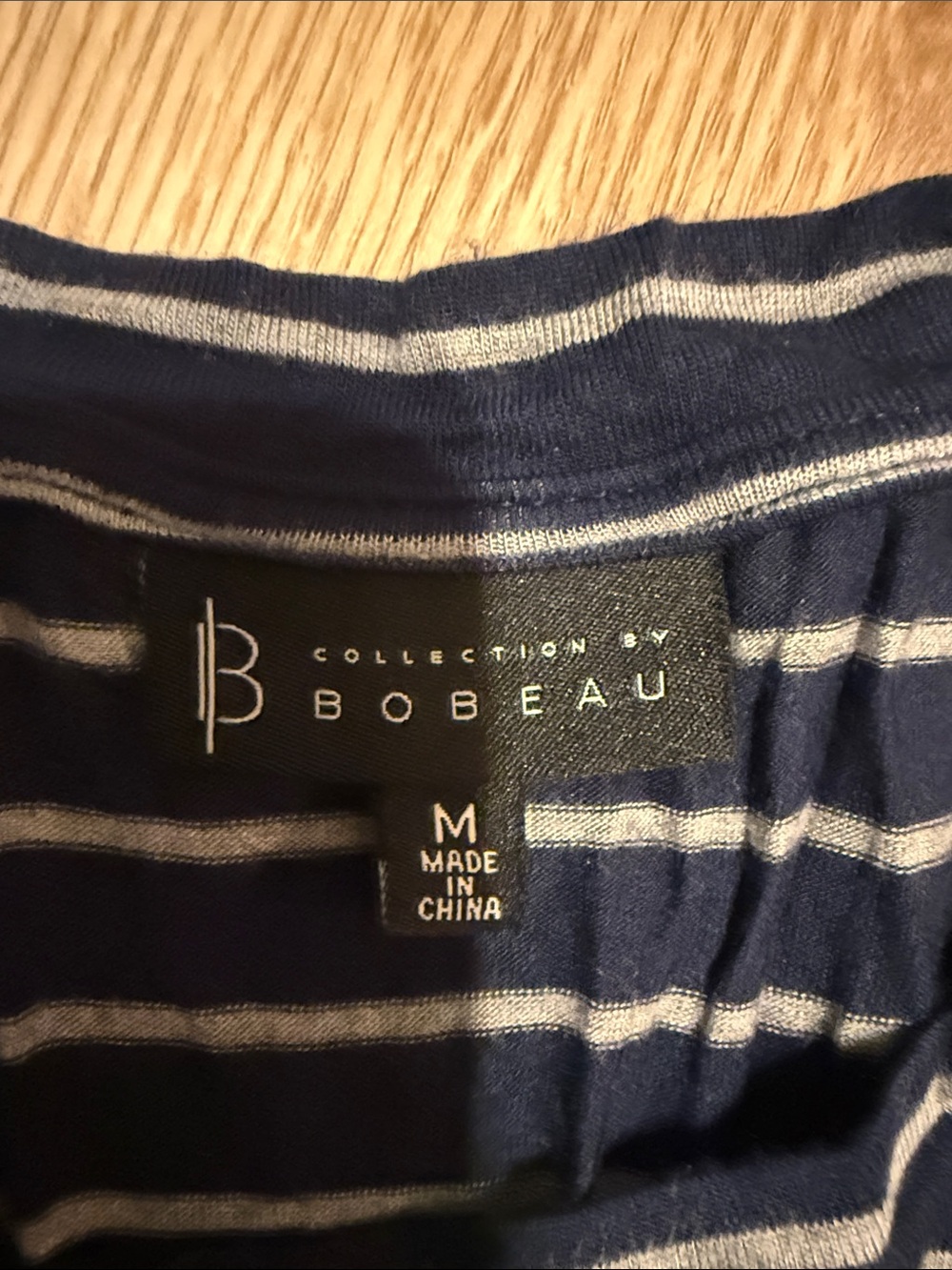 bobeau Navy and Grey Striped Casual Waist-Elastic Dress - Picture 2 of 6